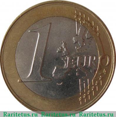 Реверс монеты 1 евро (euro) 2008 года  Австрия
