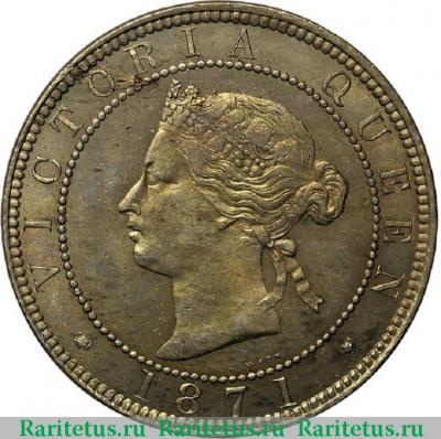 1 пенни (penny) 1871 года   Ямайка