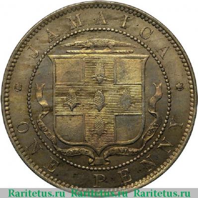 Реверс монеты 1 пенни (penny) 1871 года   Ямайка