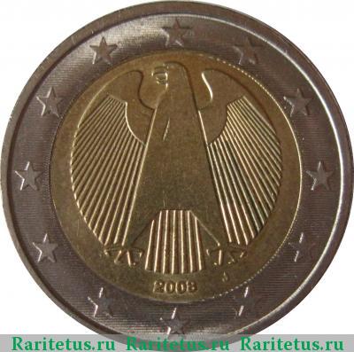 2 евро (euro) 2008 года J Германия