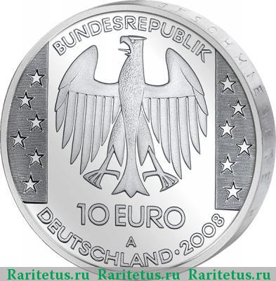10 евро (euro) 2008 года А диск из Небры Германия