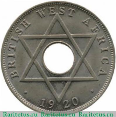 Реверс монеты 1/2 пенни (penny) 1920 года H  Британская Западная Африка