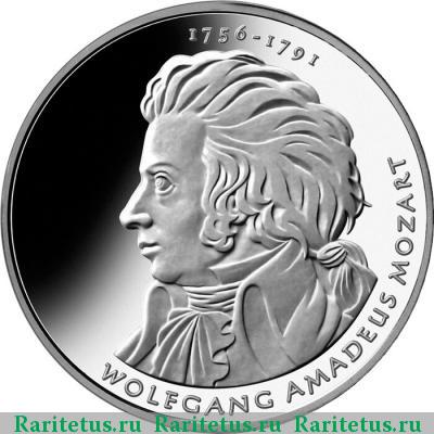 Реверс монеты 10 евро (euro) 2006 года D Моцарт Германия