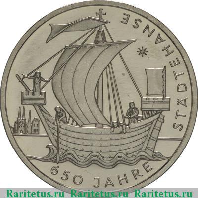 Реверс монеты 10 евро (euro) 2006 года J Ганза Германия