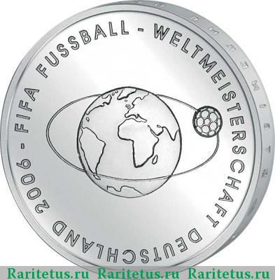 Реверс монеты 10 евро (euro) 2004 года D чемпионат по футболу Германия