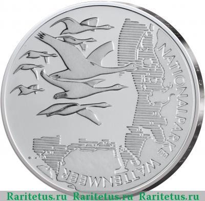 Реверс монеты 10 евро (euro) 2004 года J парки Ваттового моря Германия