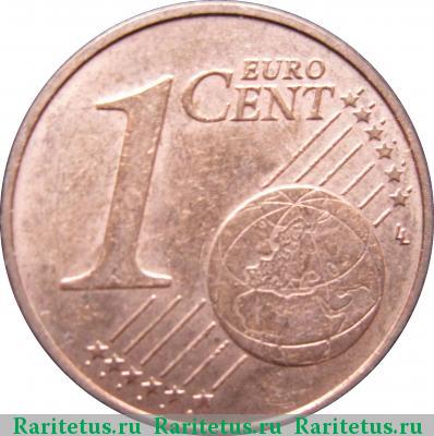 Реверс монеты 1 евро цент (евроцент, euro cent) 2005 года D Германия