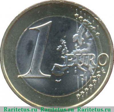 Реверс монеты 1 евро (euro) 2008 года J Германия
