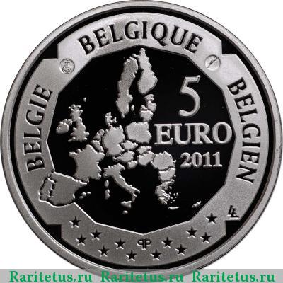 5 евро (euro) 2011 года  Элен Дютриё Бельгия proof