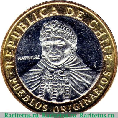 100 песо (pesos) 2009 года   Чили