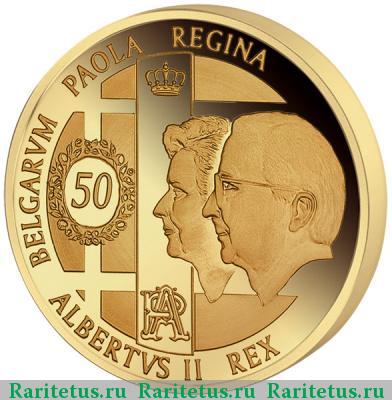 100 евро (euro) 2009 года  золотая свадьба Бельгия proof