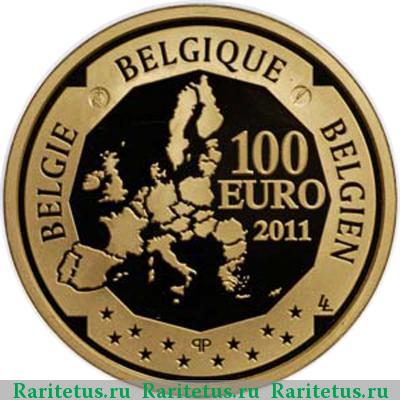 100 евро (euro) 2011 года  Виктор Орта Бельгия proof