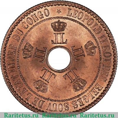 5 сантимов (centimes) 1888 года   Свободное государство Конго