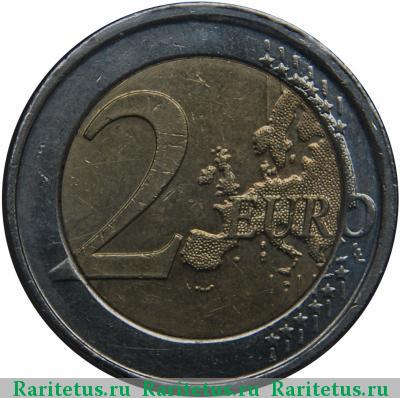 Реверс монеты 2 евро (euro) 2008 года  Бельгия
