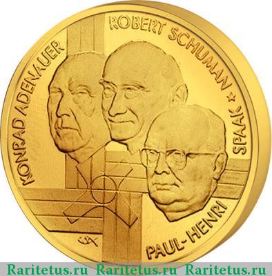 100 евро (euro) 2002 года  основатели ЕС Бельгия proof