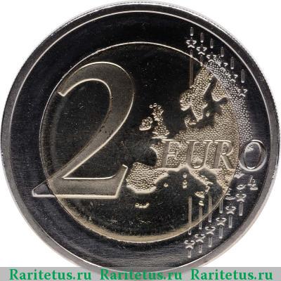 Реверс монеты 2 евро (euro) 2012 года  10 лет евро, Эстония