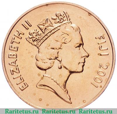 2 цента (cents) 2001 года   Фиджи