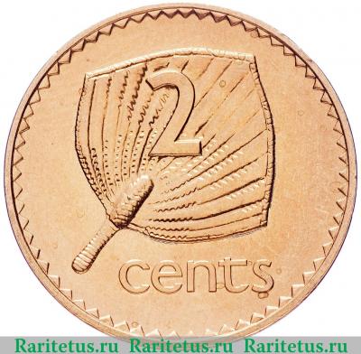 Реверс монеты 2 цента (cents) 2001 года   Фиджи