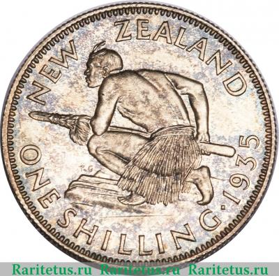 Реверс монеты 1 шиллинг (shilling) 1935 года   Новая Зеландия