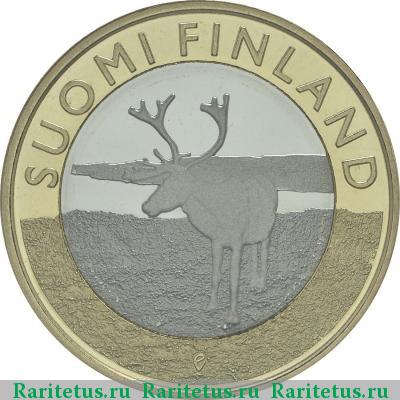 Реверс монеты 5 евро (euro) 2015 года  Лапландия Финляндия
