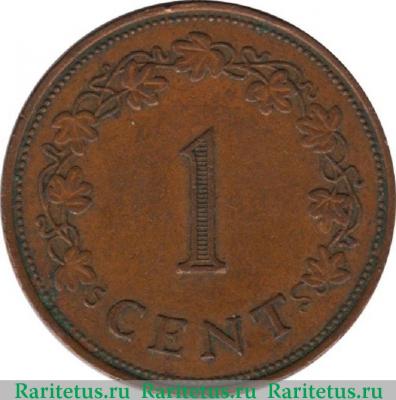 Реверс монеты 1 цент (cent) 1975 года   Мальта