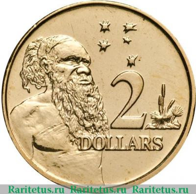 Реверс монеты 2 доллара (dollars) 2010 года   Австралия