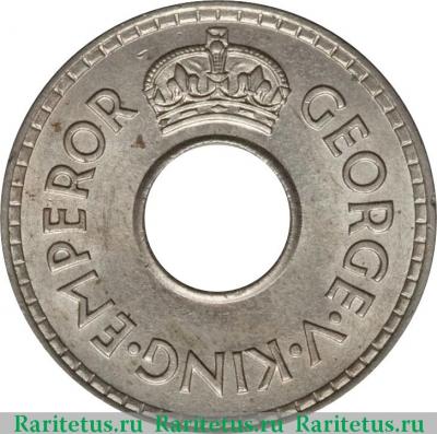 1/2 пенни (penny) 1934 года   Фиджи