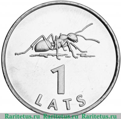 Реверс монеты 1 лат (lats) 2003 года   Латвия