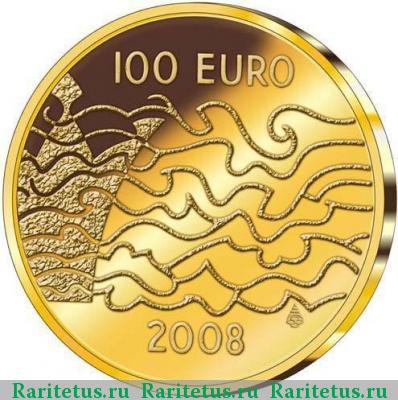 Реверс монеты 100 евро (euro) 2008 года  финляндская война Финляндия proof
