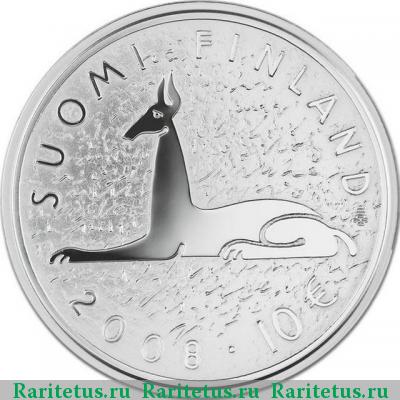 10 евро (euro) 2008 года  Валтари Финляндия