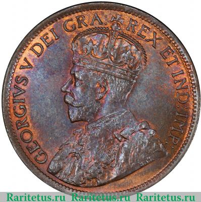 1 цент (cent) 1920 года  старый тип Канада