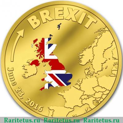 Реверс монеты 20 долларов (dollars) 2016 года  Brexit Острова Кука proof