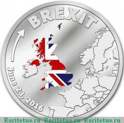 Реверс монеты 1 доллар (dollar) 2016 года  Brexit Острова Кука proof