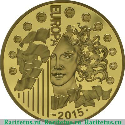 Реверс монеты 200 евро (euro) 2015 года  70 лет мира Франция proof
