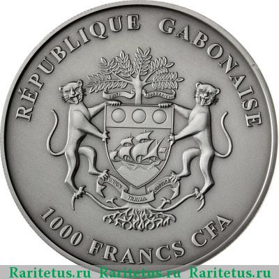 1000 франков (francs) 2013 года  лев Габон