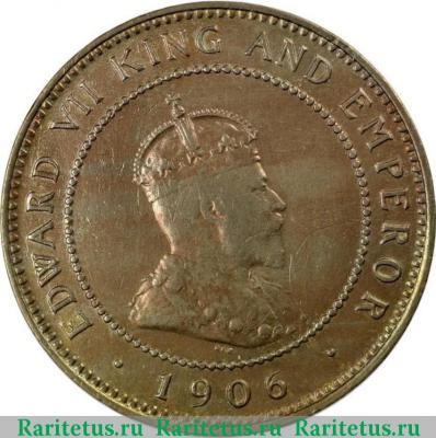 1/2 пенни (half penny) 1906 года   Ямайка
