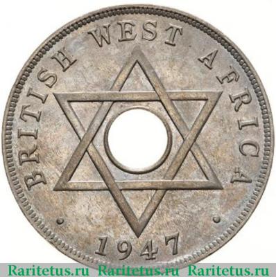 Реверс монеты 1 пенни (penny) 1947 года KN  Британская Западная Африка