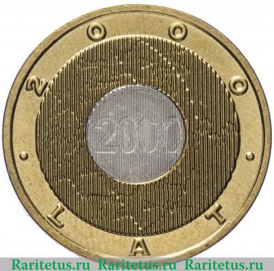 Реверс монеты 2 злотых (zlote) 2000 года  миллениум Польша