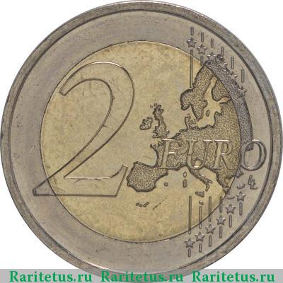 Реверс монеты 2 евро (euro) 2015 года  30 лет флагу, Ирландия