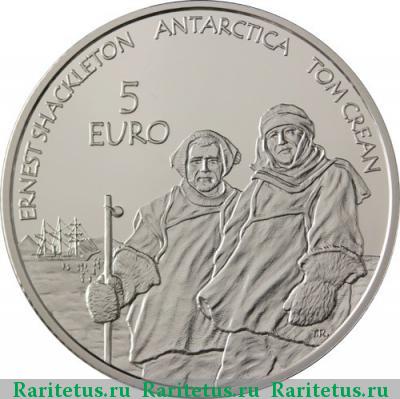 Реверс монеты 5 евро (euro) 2008 года  полярный год Ирландия proof