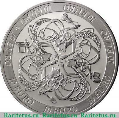 Реверс монеты 10 евро (euro) 2007 года  кельтская культура Ирландия proof