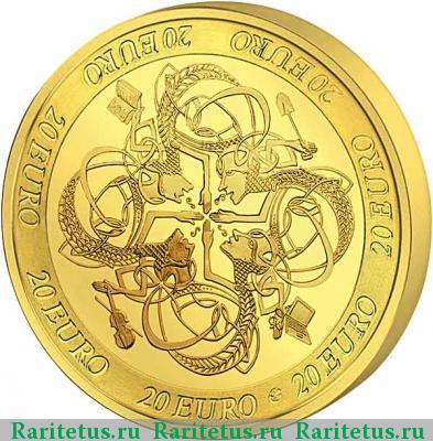 Реверс монеты 20 евро (euro) 2007 года  кельтская культура Ирландия proof