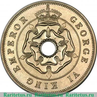 1 пенни (penny) 1937 года   Южная Родезия