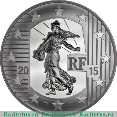 10 евро (euro) 2015 года  франк, серебро Франция proof