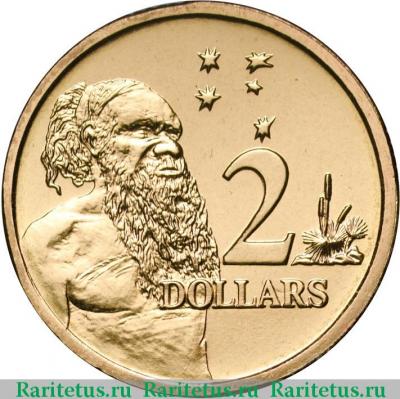 Реверс монеты 2 доллара (dollars) 2002 года   Австралия