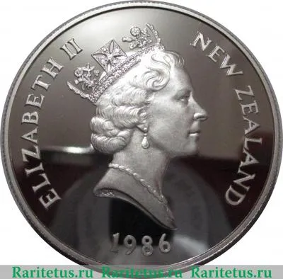 1 доллар (dollar) 1986 года  попугай Новая Зеландия