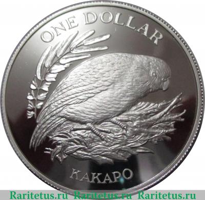 Реверс монеты 1 доллар (dollar) 1986 года  попугай Новая Зеландия