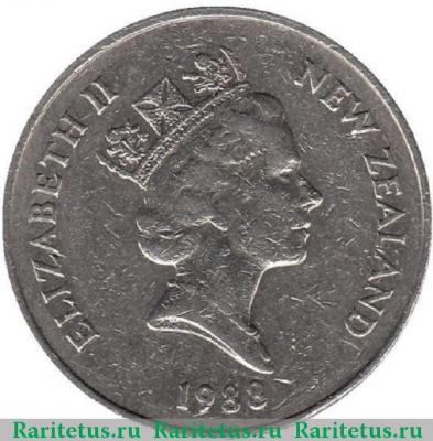20 центов (cents) 1988 года   Новая Зеландия