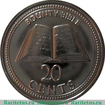 Реверс монеты 20 центов (cents) 2009 года   Острова Питкэрн