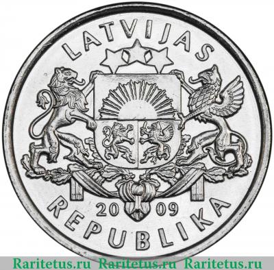 1 лат (lats) 2009 года  ёлка Латвия